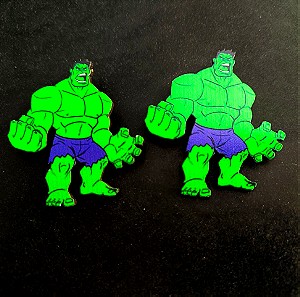 Ξύλινα σκουλαρίκια Hulk