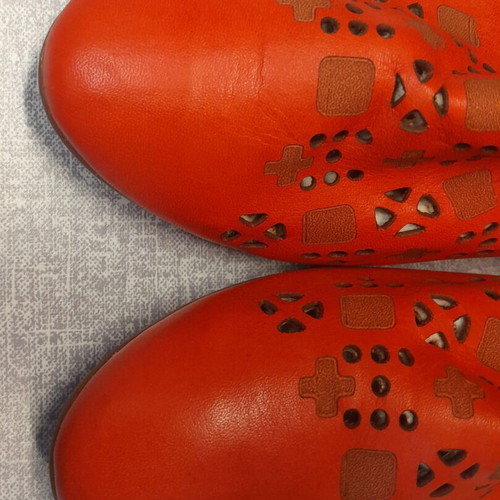 A.L.E. leather summer boots size 38 like new, orange