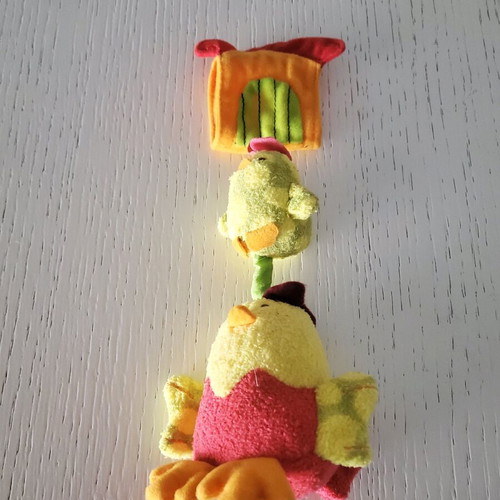 Mothercare plush chicken rattle like new with velcro