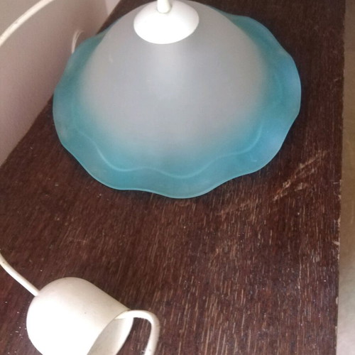 Ceiling light like new in white and sky blue color