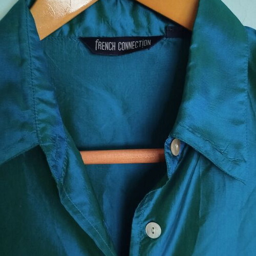 Silk shirt French Connection size S like new, petrol color