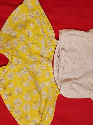 Prenatal summer set for girls new, size 3 years, white and yellow