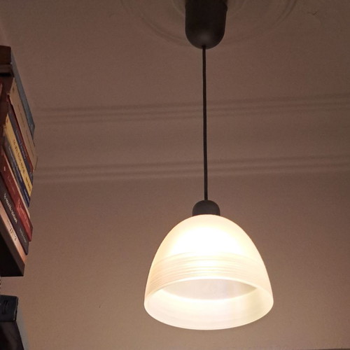 Ceiling light used, transparent glass, 18 cm diameter