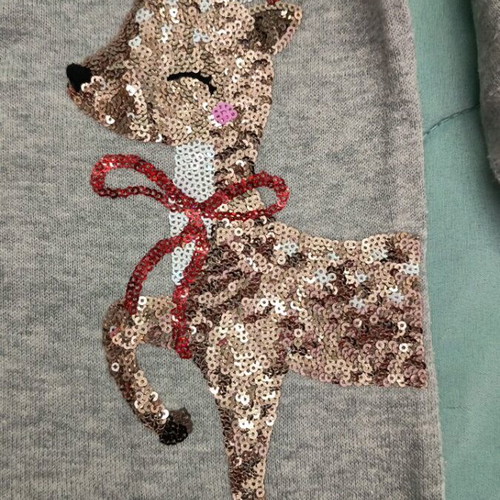 H&M knitted sweater with deer design like new, size 9-10