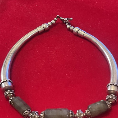 Silver 925 necklace with semi-precious stones vintage used