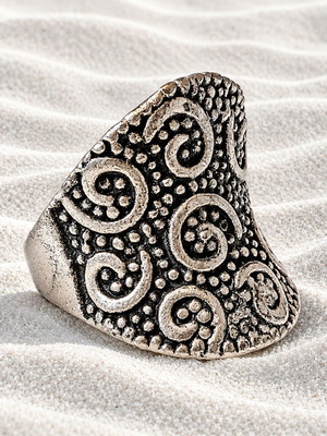 Handmade open ring from silver-plated brass, new, size 55