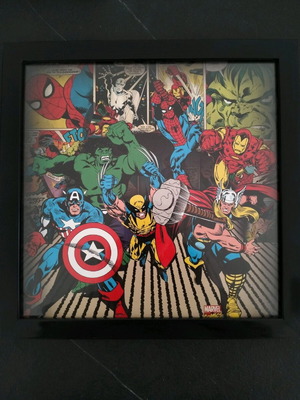 Marvel Comics Here Come The Heroes framed poster like new