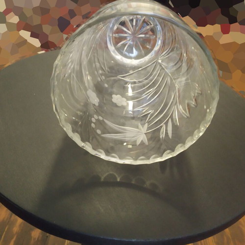 Crystal Antique Engraved Vase Like New