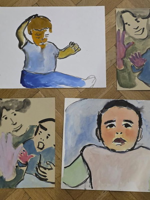 Anna Kindyni watercolors like new, 4 authentic paintings