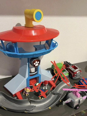 Paw Patrol playset like new with 2 vehicles and 2 figures