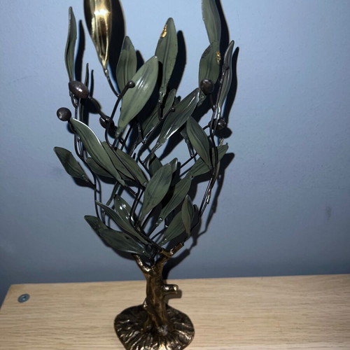 Bronze decorative olive tree new with golden details