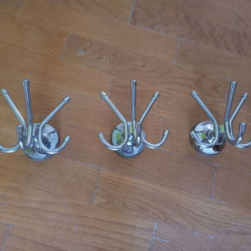 Bathroom hooks triple used, set of 3