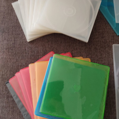 Hard cases for CD/DVD used, pack of 19 pieces