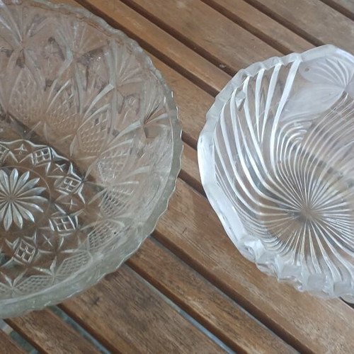 2 glass decorative items, vintage
