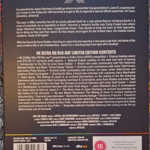 Jason X Limited Edition 4k Blu-ray like new without Greek subtitles