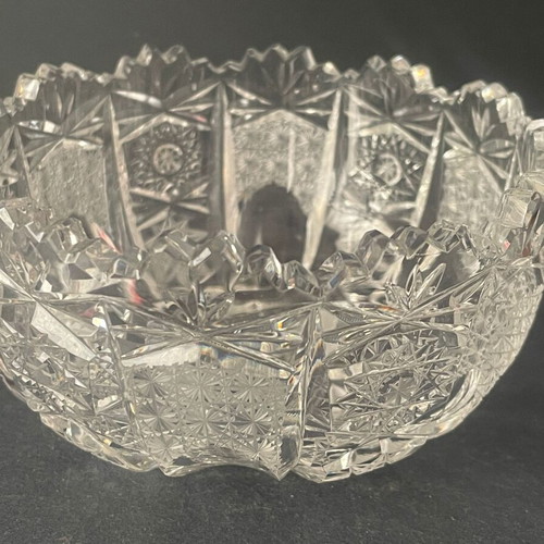 Vintage Hobstar Cut Glass Fontainiera bowl like new