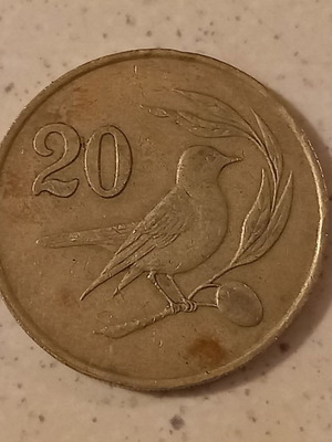 Cyprus 20 cents coin 1983 used