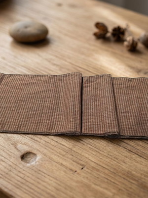 Woven wide brown checkered belt Palatino new for traditional costume