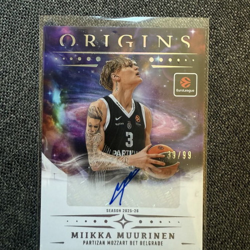 Miikka Muurinen Origins Euroleague 2025/26 card new, auto 39/99