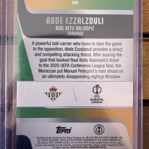 Topps UCC 2025-2026 Abde Ezzalzouli 3/5 Real Betis card