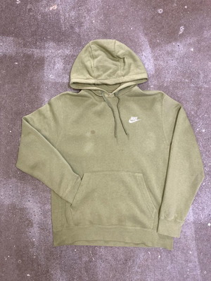Nike hoodie M, military green, vintage worn look
