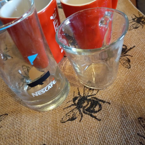 Nescafe glass and cup vintage, like new