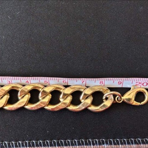 Chain bracelet gold-plated steel like new, gold color