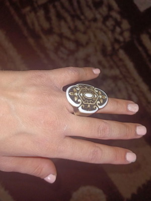 Tribal Boho ring new, bulky with tribal design