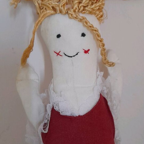 Handmade cloth doll 40 cm tall like new