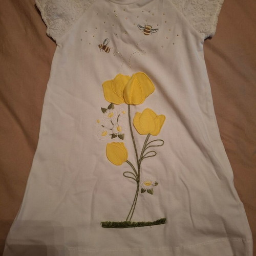 Mayoral dress for 6-year-old girl new, white and yellow