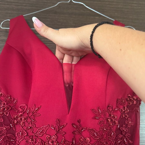 Evening dress with embroidery and side transparencies, mermaid hem M-L like new