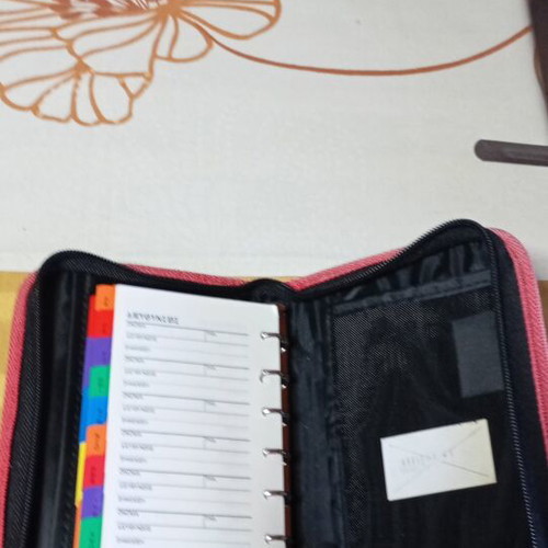 Organizer new denim fabric agenda with card slots and notes