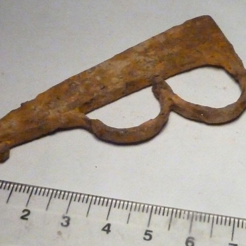 Iron hand-forged flint used