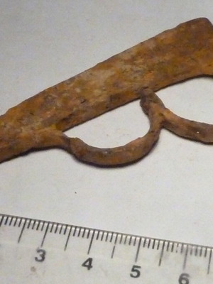 Iron hand-forged flint used