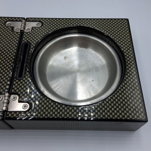 Cigar accessory set box like new with carbon fiber finish