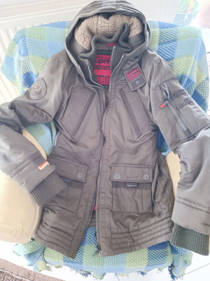 Superdry Vantage Parka Size L Like New, Brown