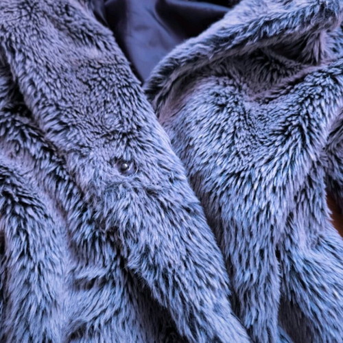 Thin fur coat like new, gray, size M