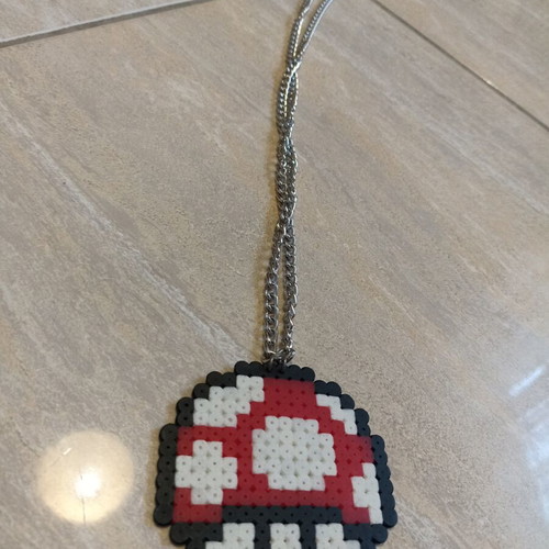 Super Mario necklace, silver color