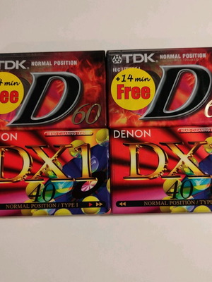 Κασέτες TDK D60 και Denon DX-1 40, πακέτο 4, καινούργιες