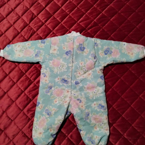 Baby sleeping bag or full-body romper with zipper and floral pattern like new