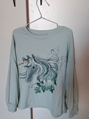 Next sweater with unicorn, like new, for 6-7 years, blue and green