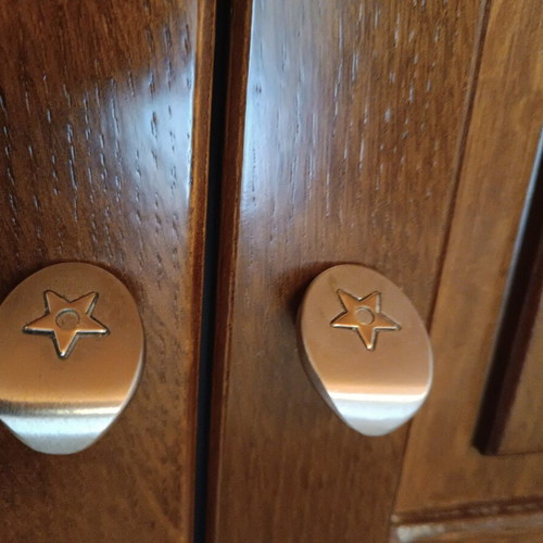 Inox knobs like new, pack of 10 for wardrobes