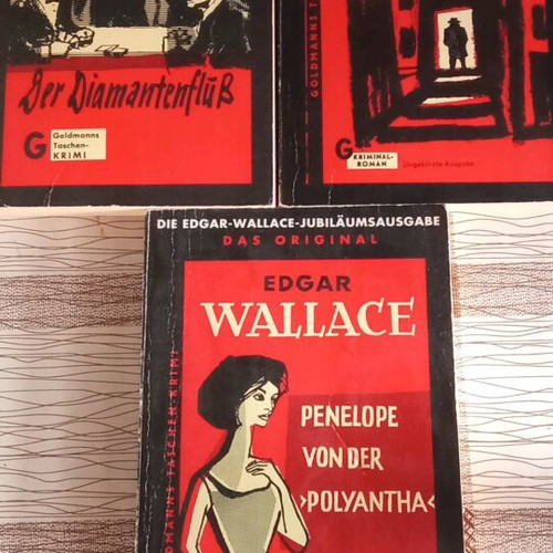 Edgar Wallace books used, pack of 3 in German