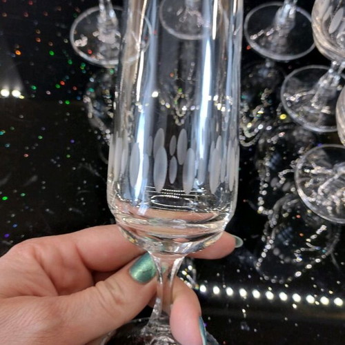 Thin-walled crystal glasses for wine and champagne, new, set of 6