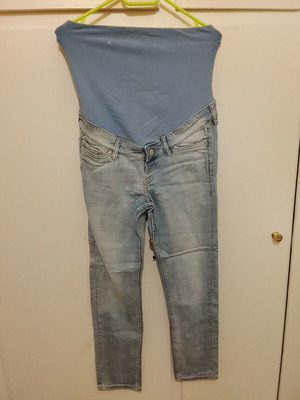 Maternity Jeans Denim like new, white and blue
