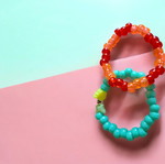 Handmade bracelets with large plastic beads, new