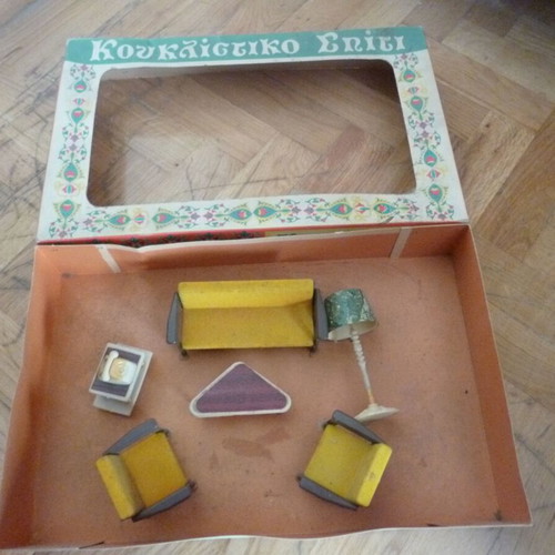 Panigiriotiko Dollhouse Living Room Furniture 70s New