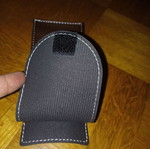 Epos brown leather glasses case new