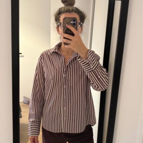 Sinsay Striped Shirt like new, size M, white and red