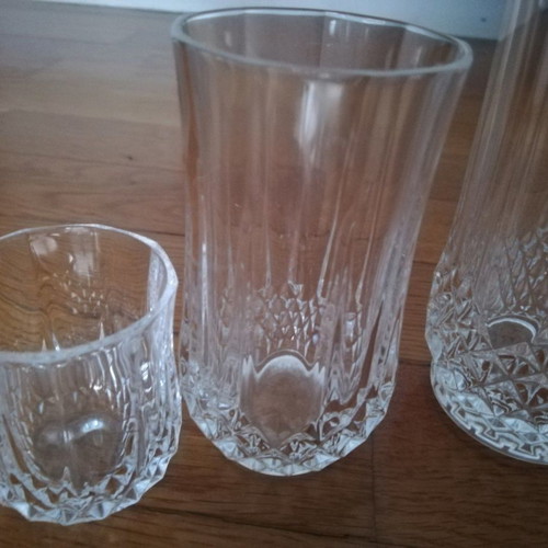 Crystal glasses used, set of 34 pieces